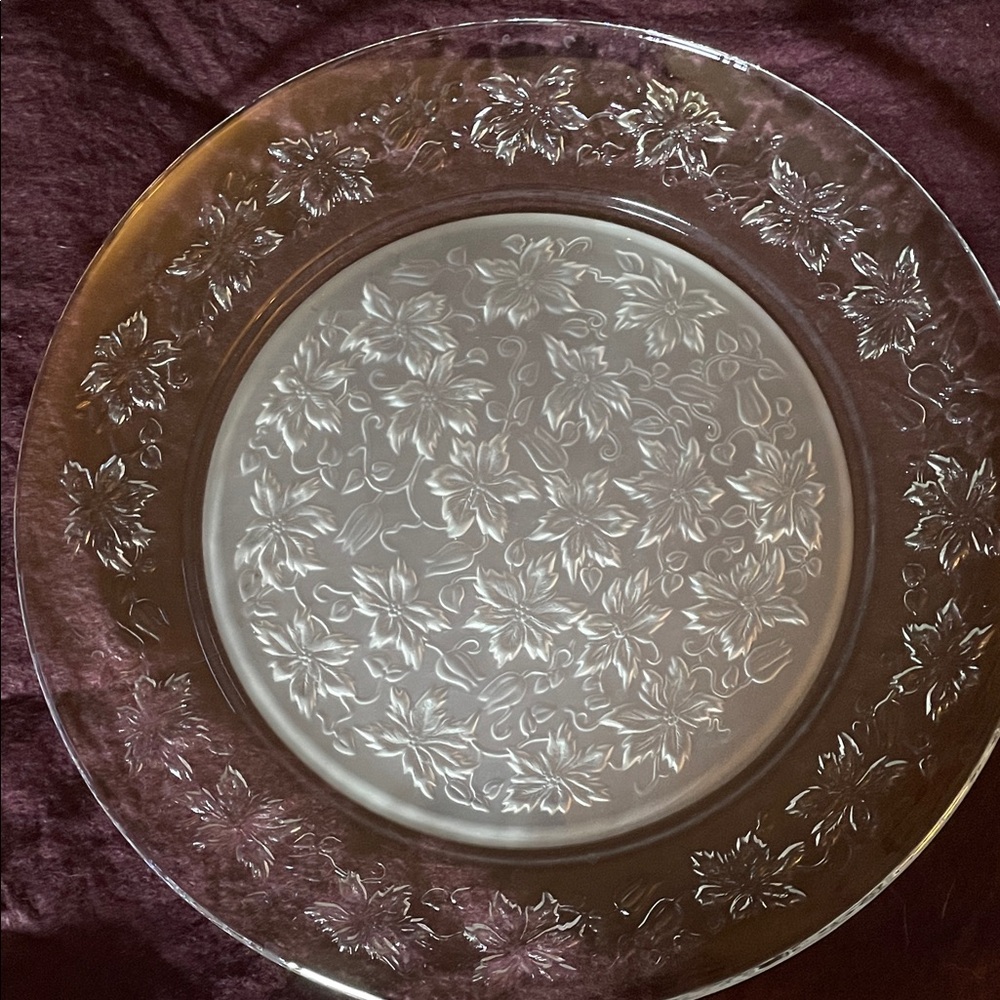 Princess House Clear Floral Glass Dinner Plate